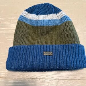 Levi's Ribbed Knit Beanie in Blue & Olive